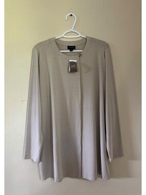 NWT J.Jill Wearever Collection Womens XLarge Tan Jersey Knit Cardigan Long Sleev